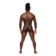 Thong de Arnés Snaked Metallic - Negro/Azul