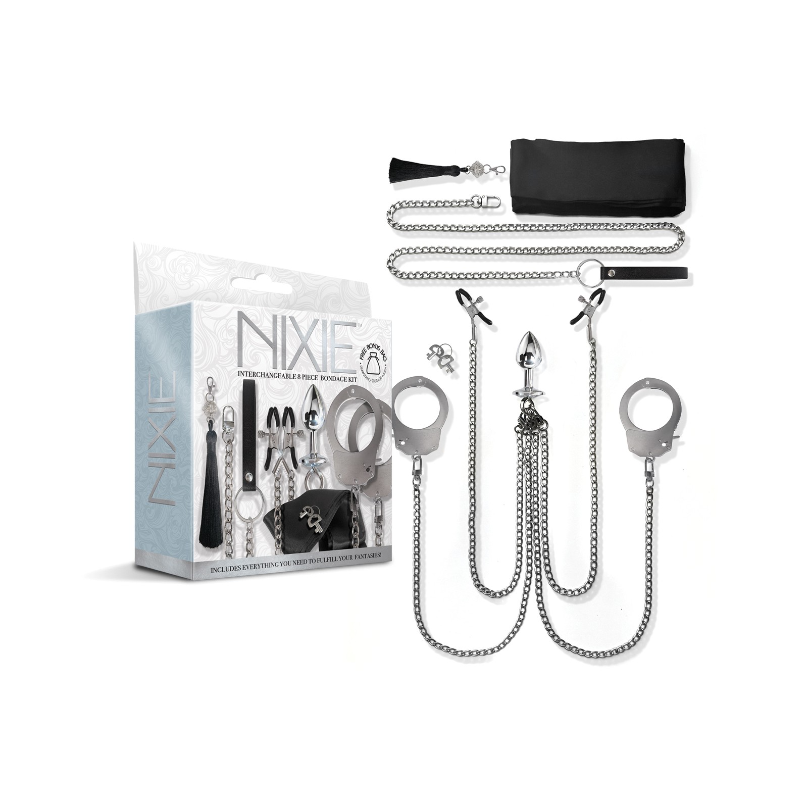 Nixie 8 Piece Bondage Kit for All Your Fantasies