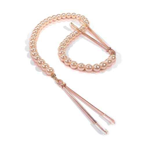 Nixie Pearl Drop Tweezer Nipple Clamps - Rose Gold