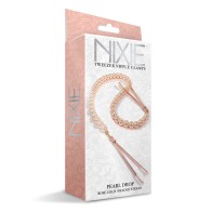 Nixie Pearl Drop Tweezer Nipple Clamps - Rose Gold