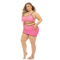 Neon Pink Cut-Out Dress for Queens