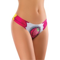 Mememe Intrigue Kissberry Printed Thong for Ultimate Comfort