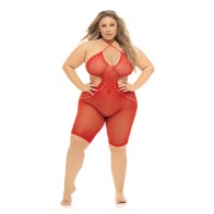 Pink Lipstick Bodystocking Relleno Rojo QN