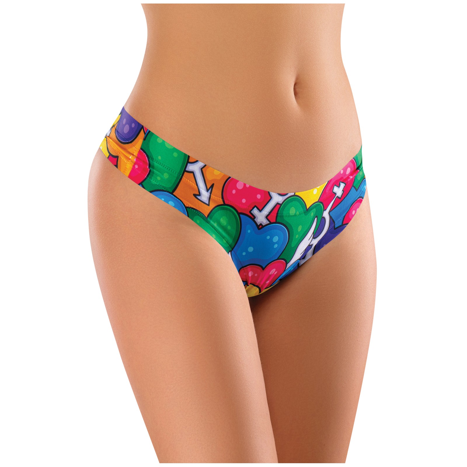 Mememe Pride Hearts Printed Thong - LG