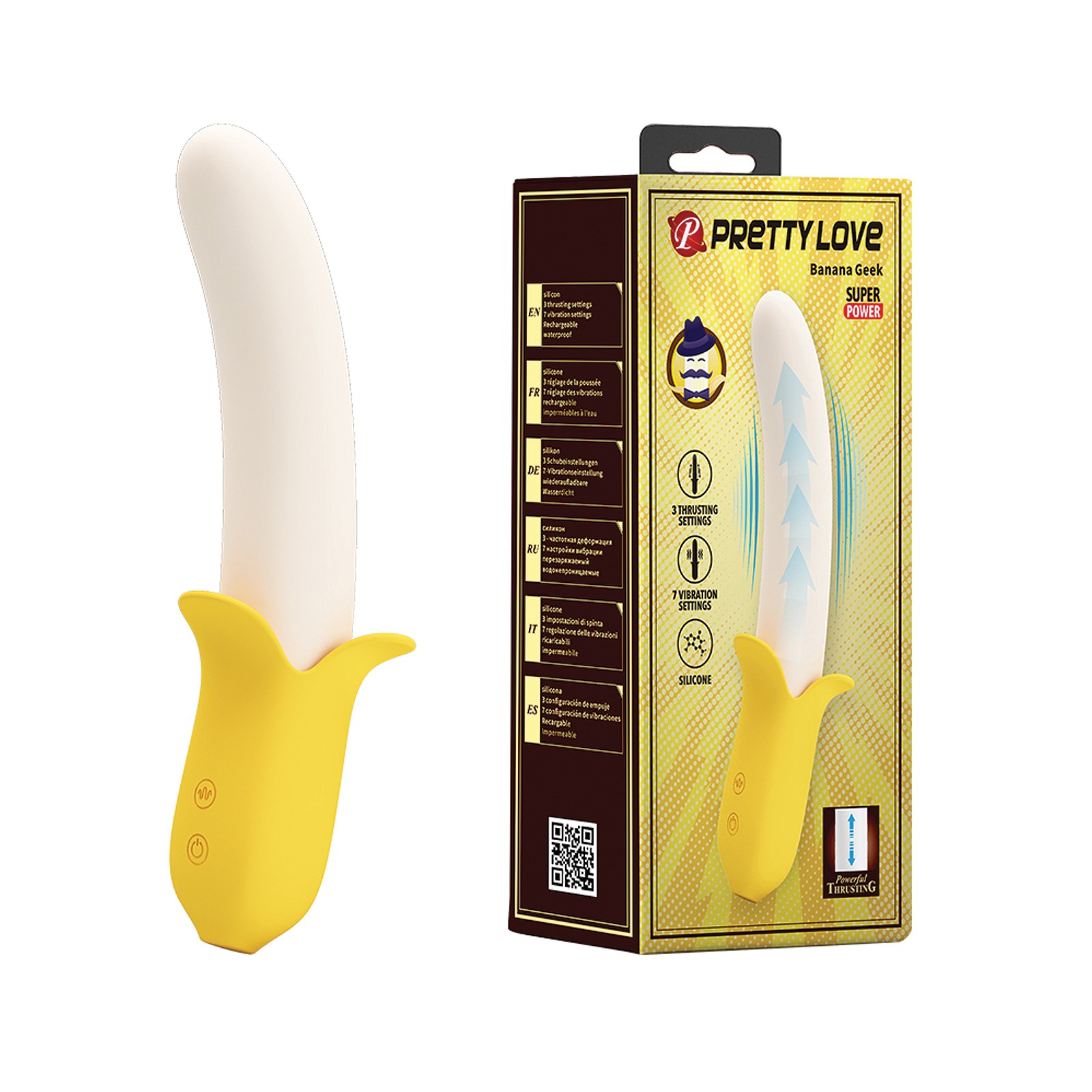 Pretty Love Banana Geek Vibrador Impulsor Amarillo