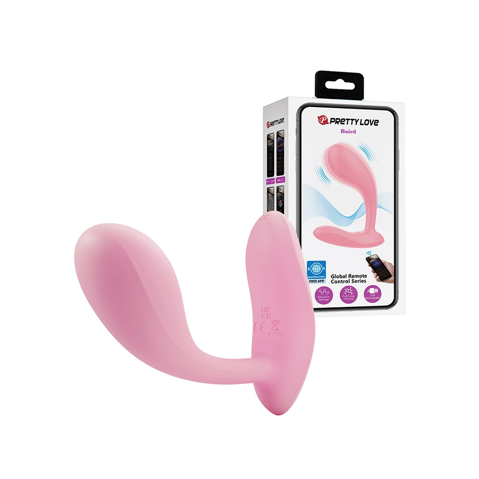 Pretty Love Baird Plug Anal Vibrante con App - Rosa Fucsia