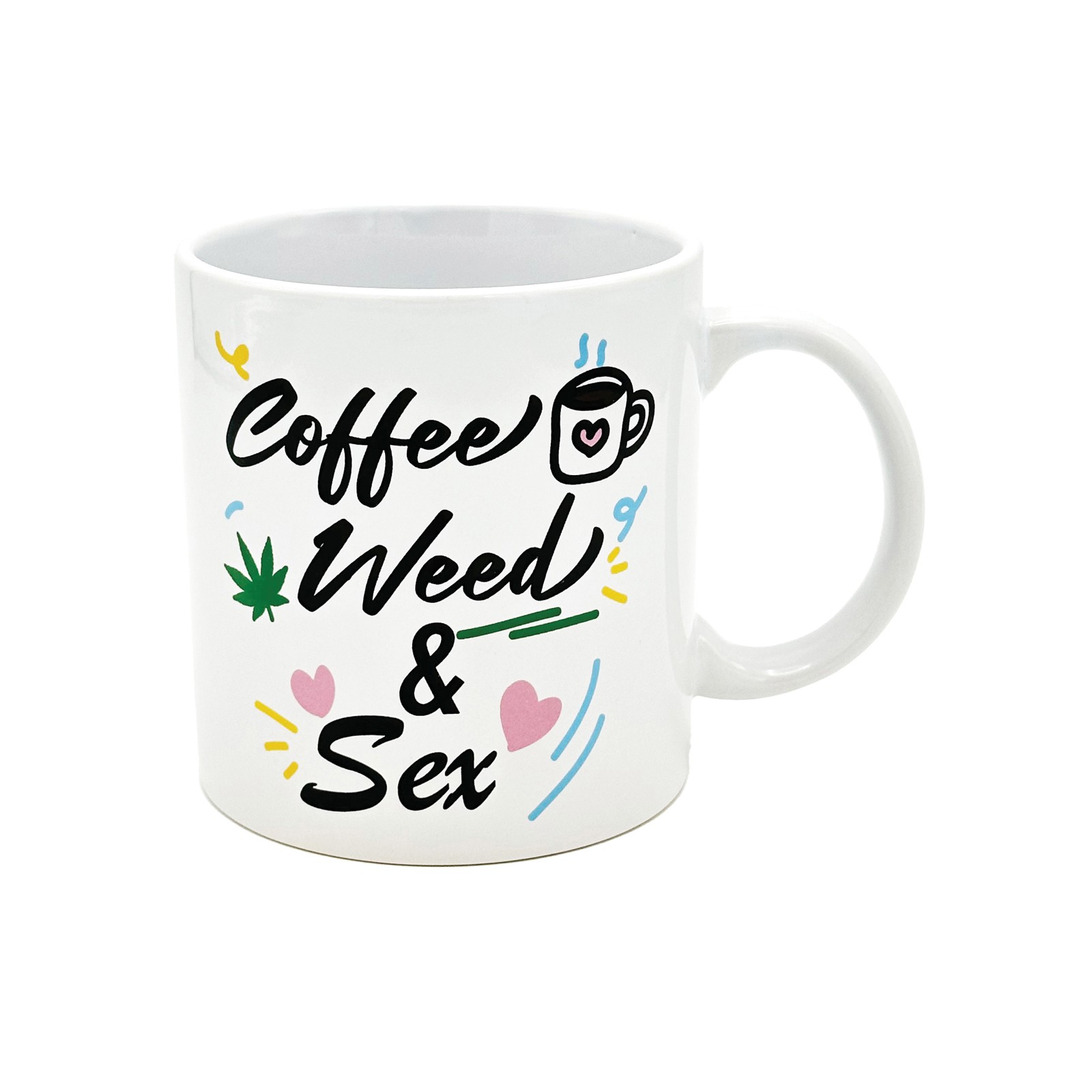 Taza Gigante de Café, Marihuana y Sexo 22 oz