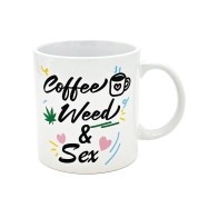 Taza Gigante de Café, Marihuana y Sexo 22 oz