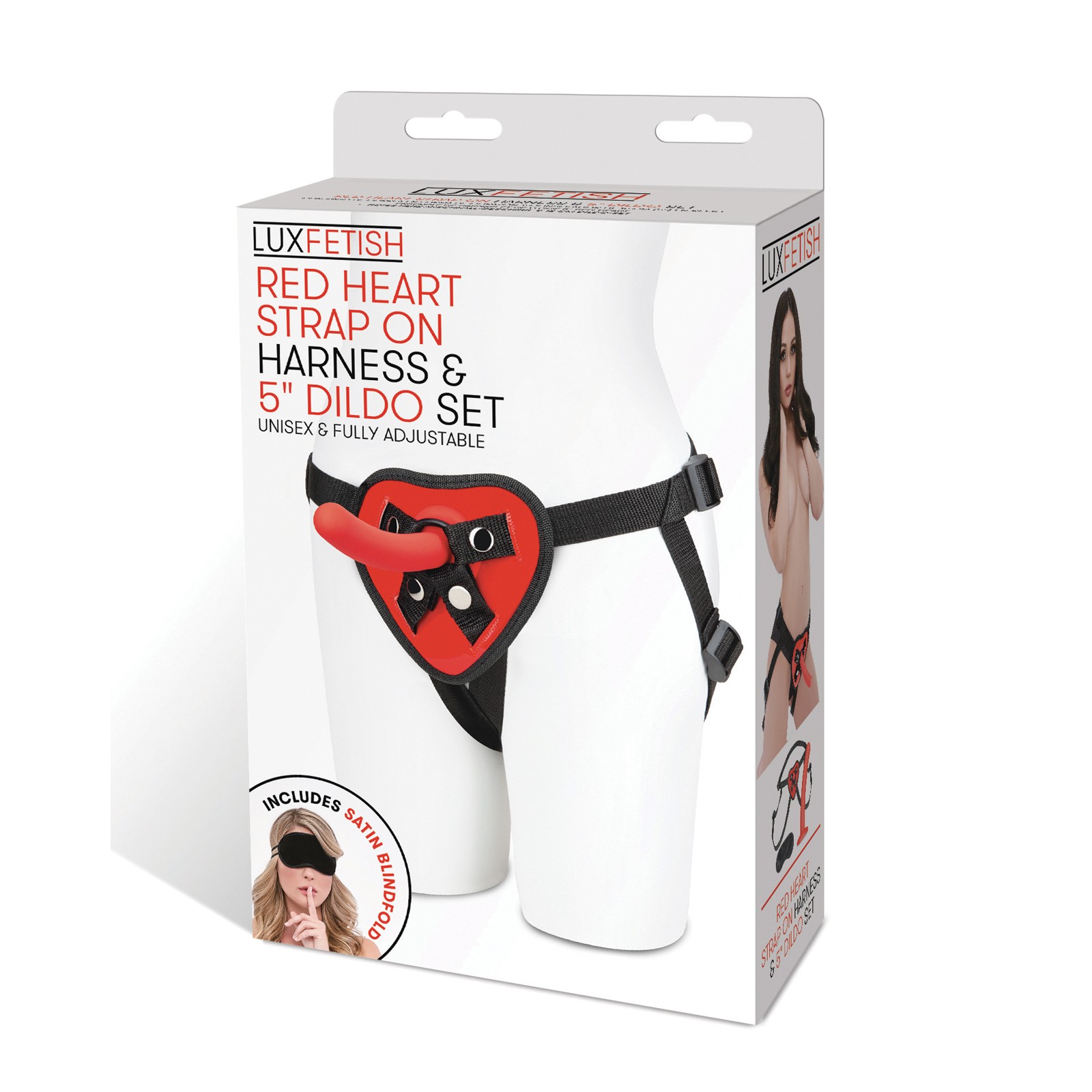 Lux Fetish Heart Strap-On Harness and Dildo