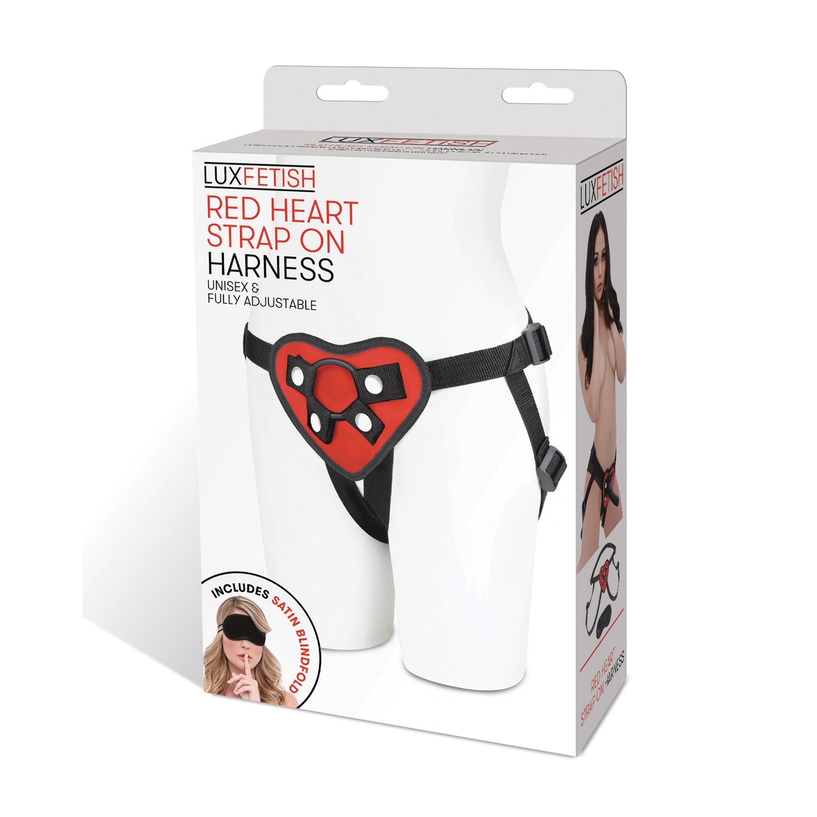 Juego de Arnés Strap-On Corazón Rojo de Lux Fetish