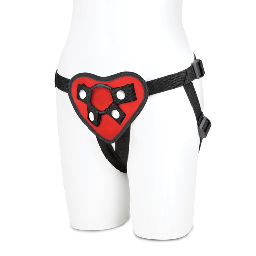 Juego de Arnés Strap-On Corazón Rojo de Lux Fetish