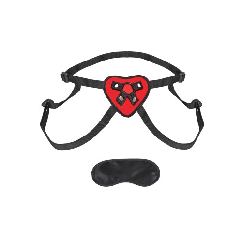 Lux Fetish Red Heart Strap-On Harness Set