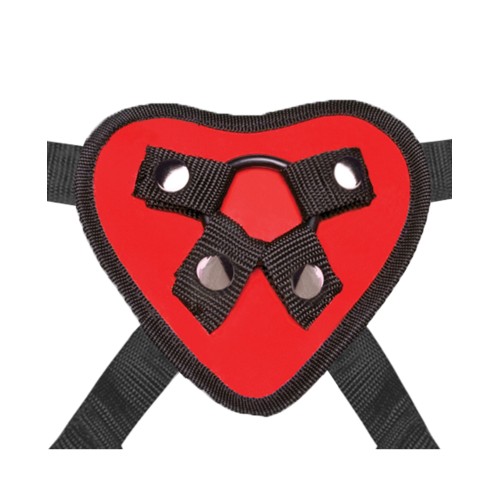 Juego de Arnés Strap-On Corazón Rojo de Lux Fetish