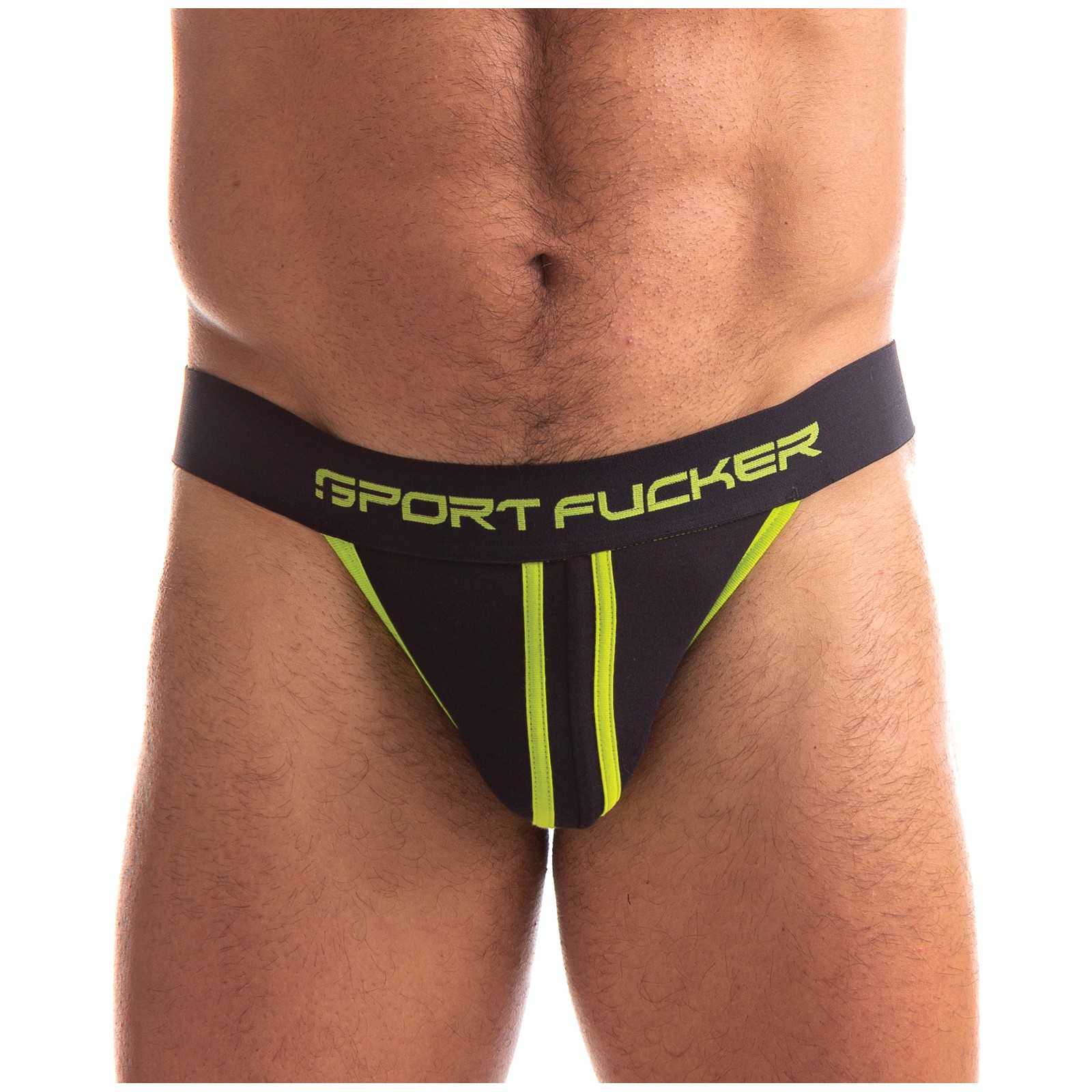 Sport Fucker Jersey Jock in Black and Green - Size L