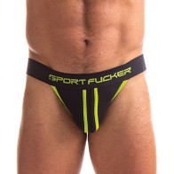 Sport Fucker Jersey Jock in Black and Green - Size L