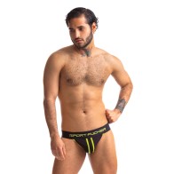 Sport Fucker Jersey Jock in Black and Green - Size L