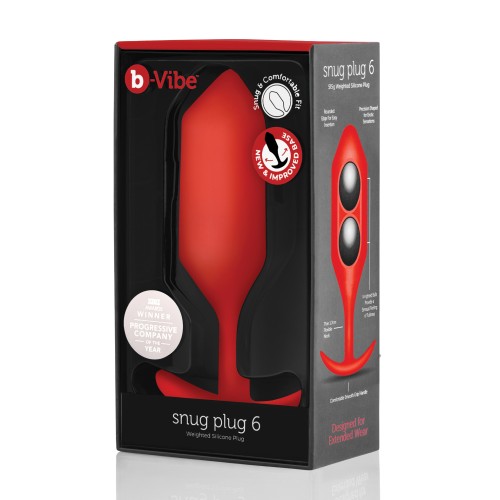 b-Vibe Plug Snug con Peso 6 Rojo