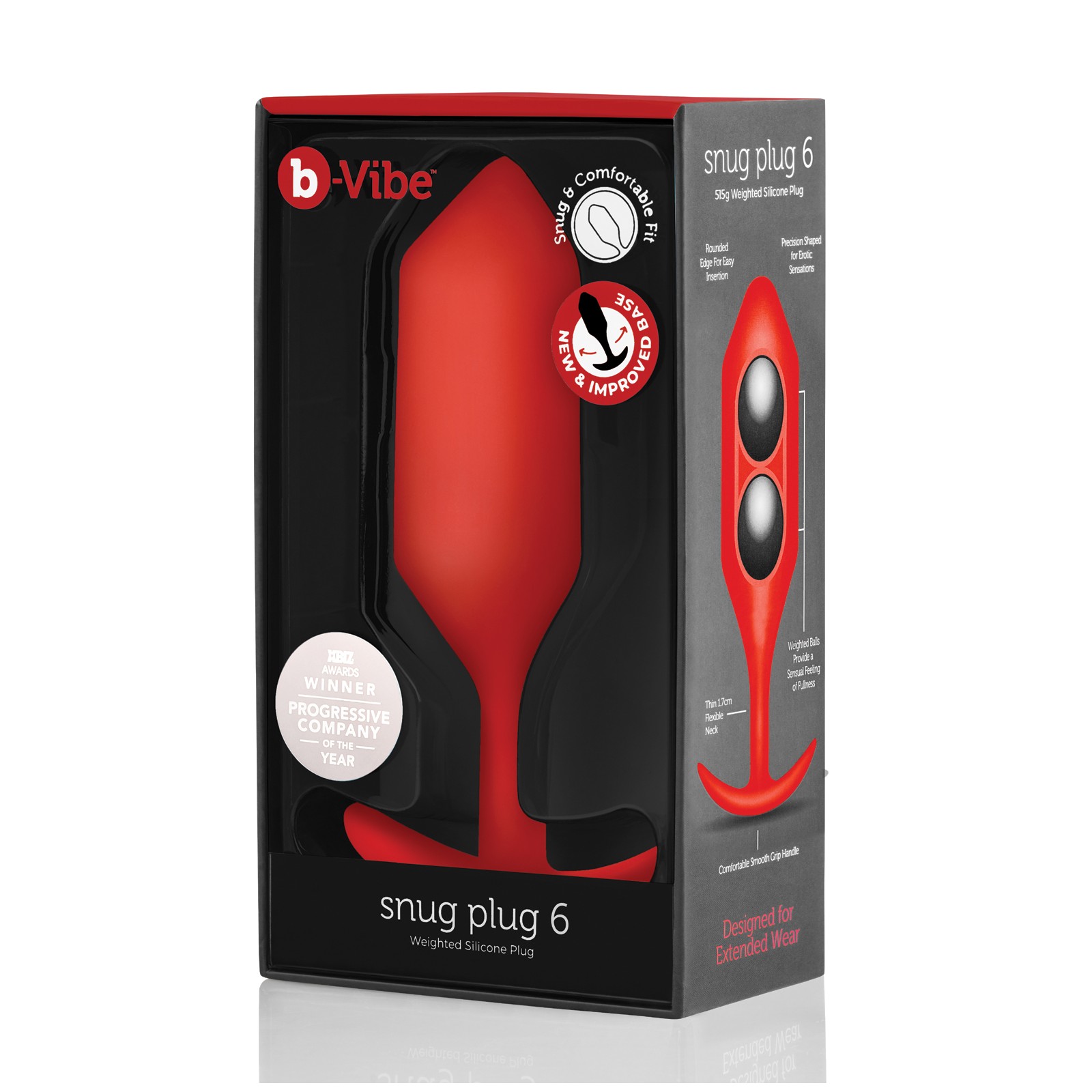 b-Vibe Weighted Snug Plug 6 Red