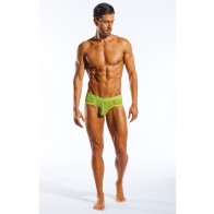 Brief Deportivo de Malla y Contorno Cocksox Verde Cítrico SM