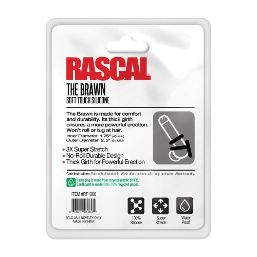 Rascal The Brawn Silicone Cock Ring - Black