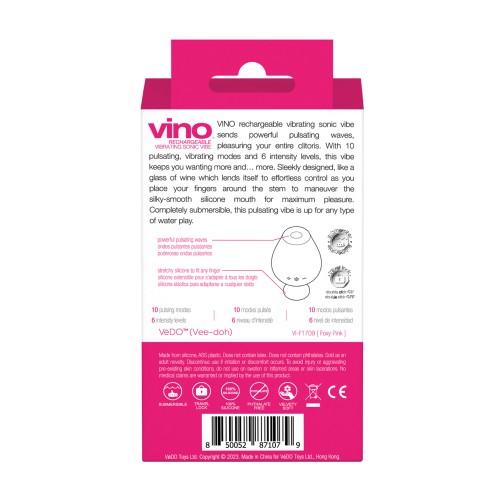 VeDO Vino Rechargeable Sonic Vibe in Pink