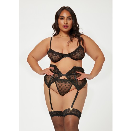 Conjunto Sujetador Waspie y Panty Corazón de San Valentín