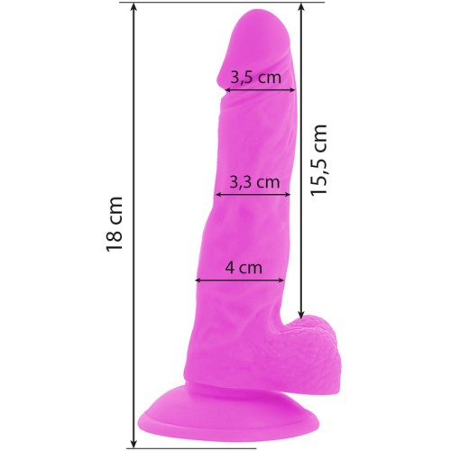 Dildo Flexible Con Vibración Lila 18 Cm -o- 4 Cm