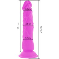 Dildo Flexible Con Vibracion Lila 21 Cm -o- 4.9 Cm