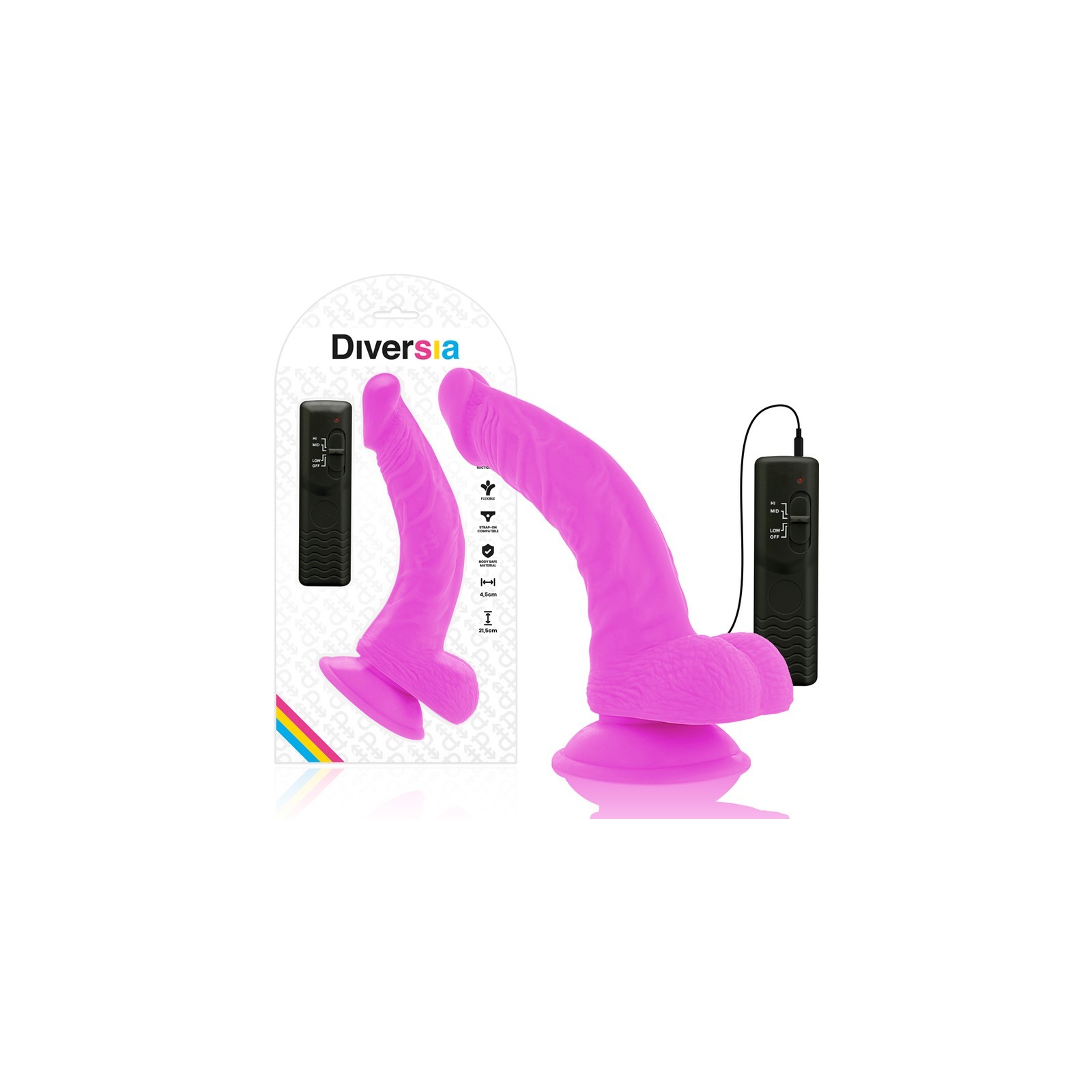 Flexible Purple Dildo with Vibration for Intense Pleasure