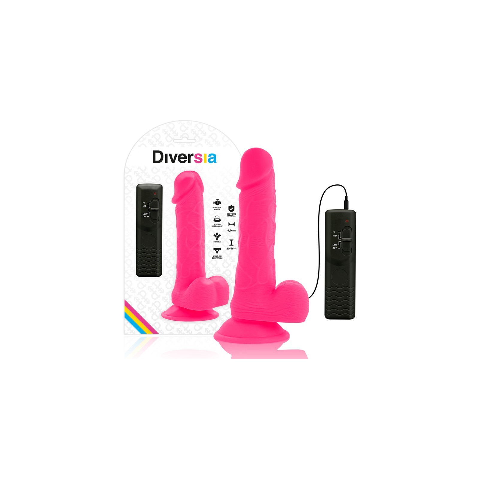 Dildo Flexible Con Vibración Rosa - 20.5 Cm