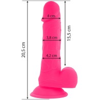 Dildo Flexible Con Vibración Rosa - 20.5 Cm