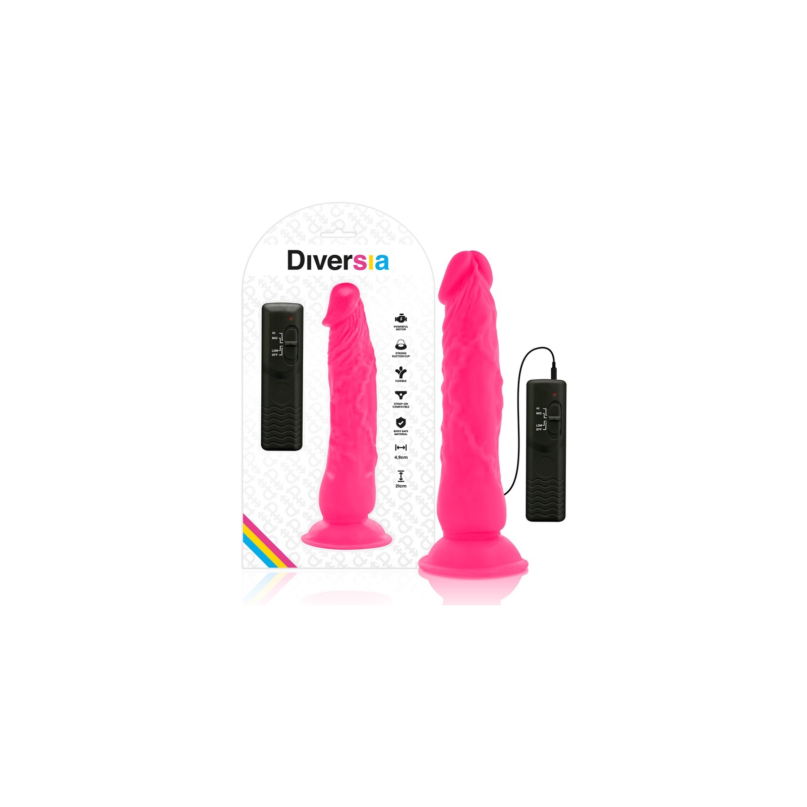 Compra Dildo Flexible Con Vibración Rosa 21 Cm Online