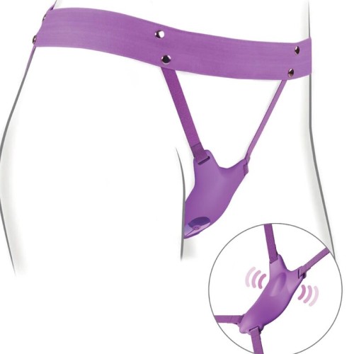 Arnés Mariposa Vibrador Violeta - Recargable & Control Remoto