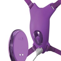 Arnés Mariposa Vibrador Violeta - Recargable & Control Remoto