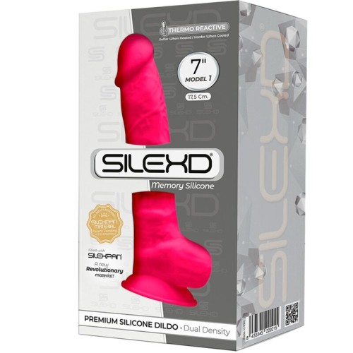 Model 1 Realistic Silicone Dildo Fuchsia 17.5 cm