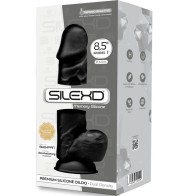 Modelo 1 Pene Realistico Silicona Premium Silexpan Negro 21.5 Cm