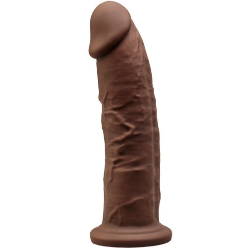 Modelo 2 Pene Realistico Silicona Premium Silexpan Marron 19 Cm