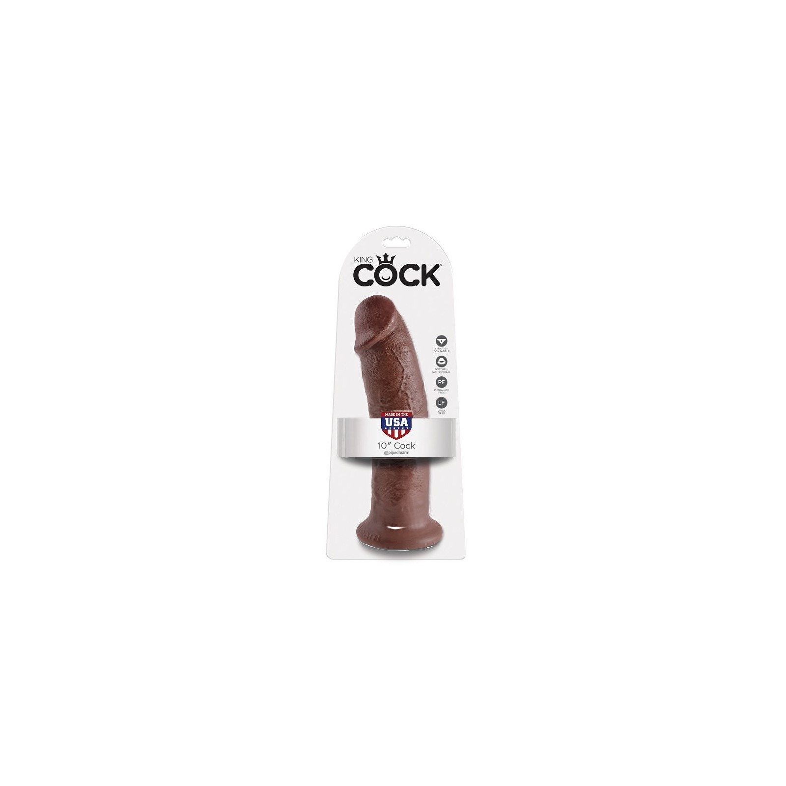 10 Inch Brown Realistic Penis by King Cock