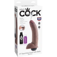 Realistic King Cock Ejaculating Dildo Brown 22.86 cm