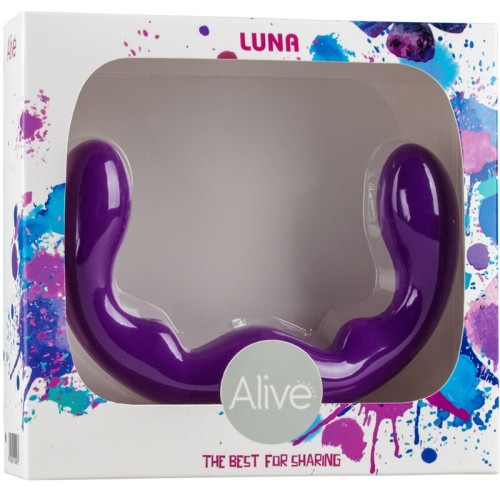 Dildo de Doble Penetración Luna Silicona Violeta 25cm