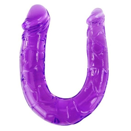 Flexible Double-Headed Lilac Jelly Dildo for Dual Pleasure