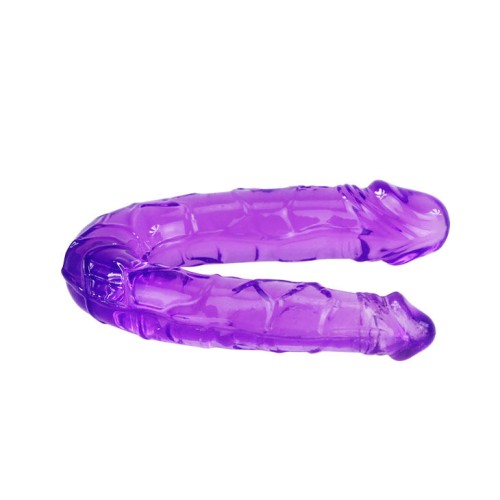 Flexible Double-Headed Lilac Jelly Dildo for Dual Pleasure