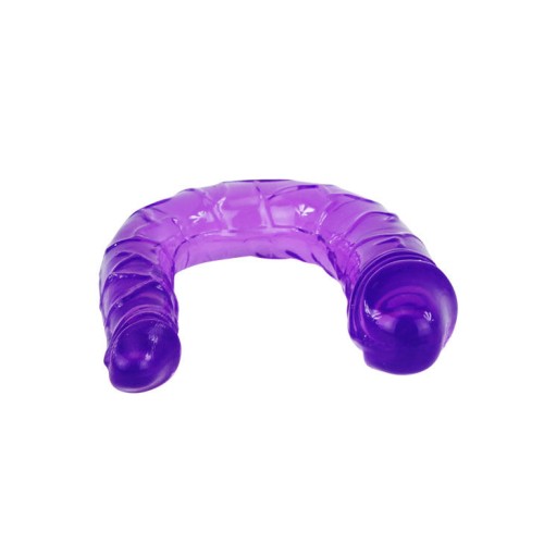 Flexible Double-Headed Lilac Jelly Dildo for Dual Pleasure