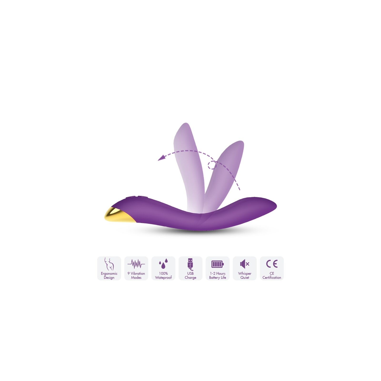 Armony - Flamingo Vibrador Multiposicion Violeta - Alta Calidad