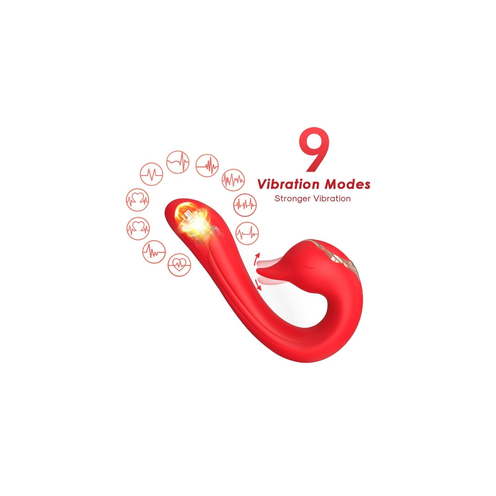 Armony Dolphin Multi-Position Vibrator & Heat Effect in Red