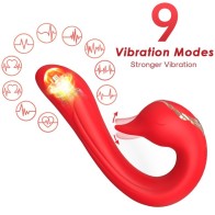 Armony Dolphin Multi-Position Vibrator & Heat Effect in Red