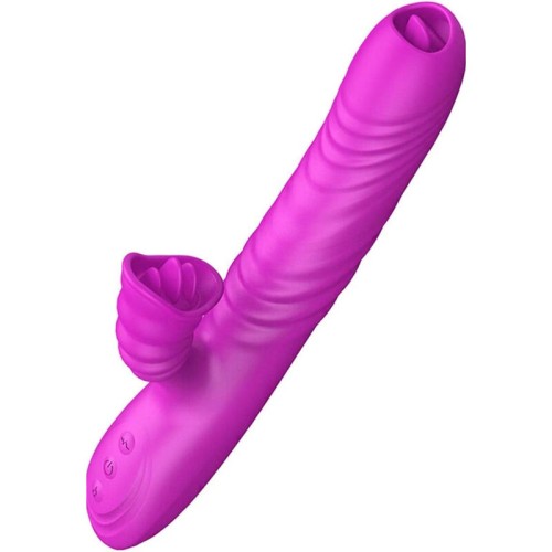 Armony Angelia Multifunction Vibrator Double Tongue Heat Effect Purple