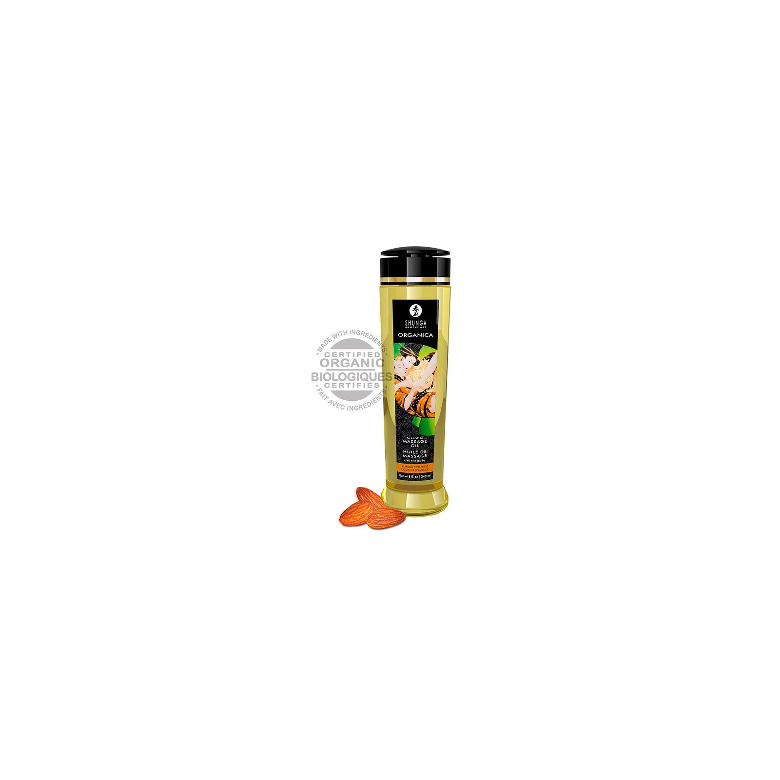 Shunga Organic Almond Massage Oil for Romantic Encounters