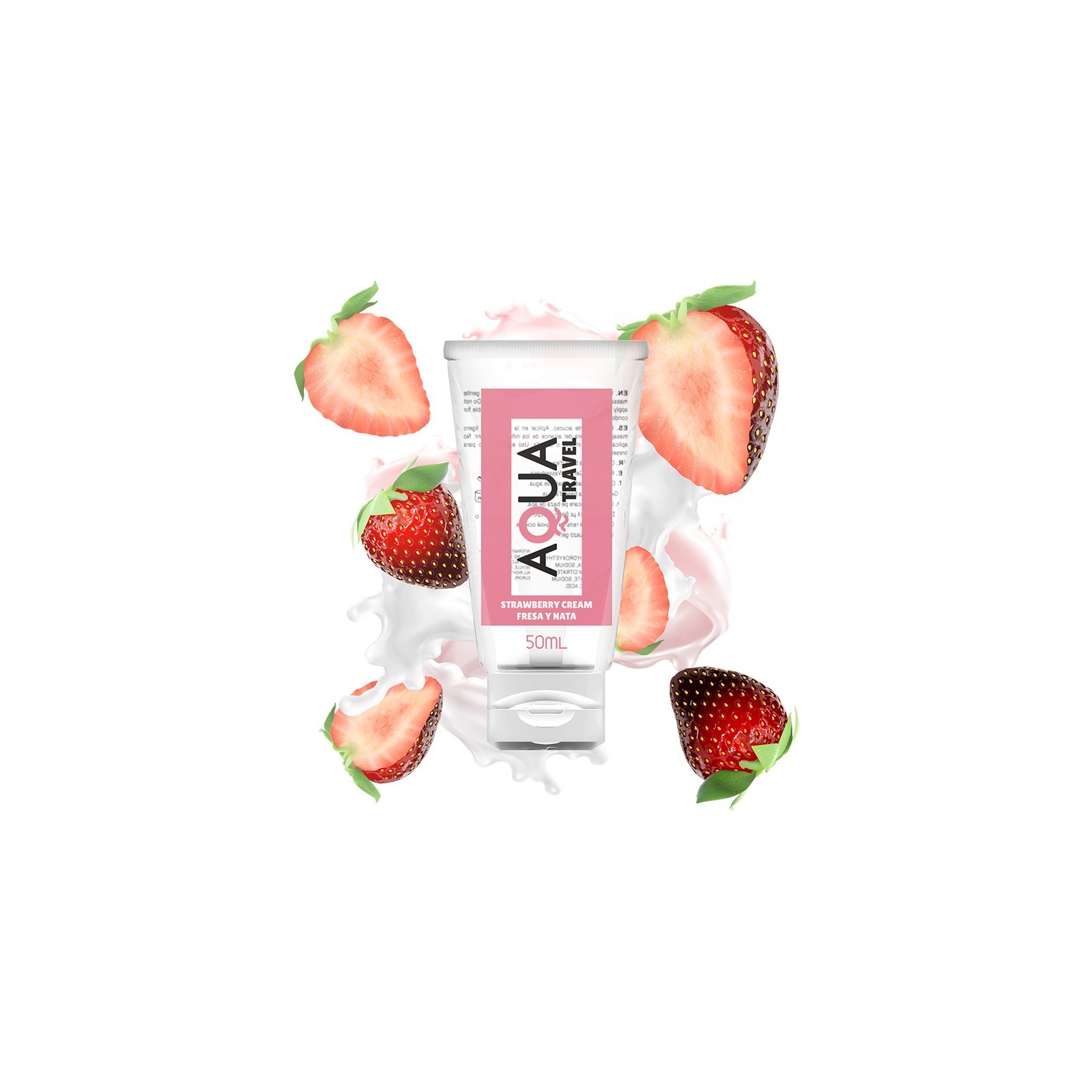 Water-Based Strawberry Cream Flavored Lubricant 50 ml - Travel Size