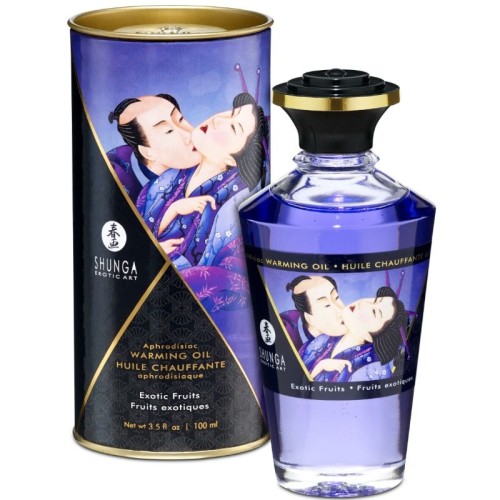 Shunga Warming Massage Oil Exotic Fruits Flavor 100 ml - Sensual Experience